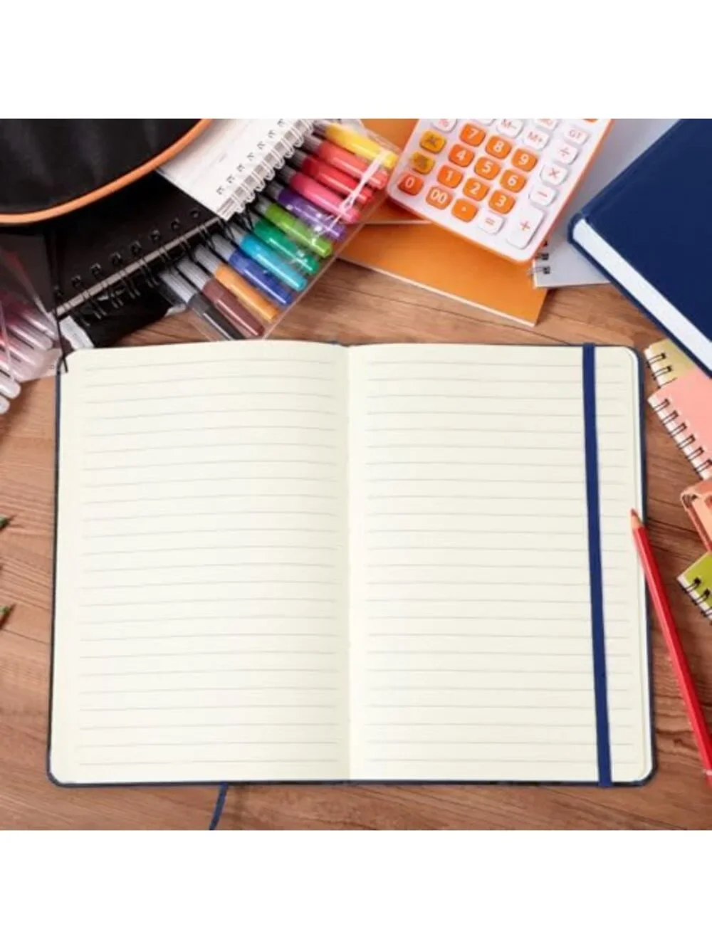 20 Pack A5 Lined Notebooks, PU Leather Journals, Navy Blue, Ideal for Writing